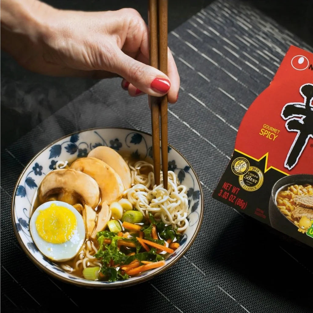 Shin Ramyun Spicy Beef Ramen Noodle Soup Bowl, 3.03Oz X 12 Count, Shelf-Stable
