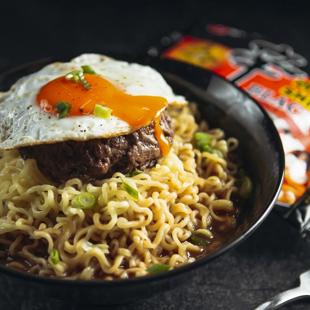 Shin Black Spicy Beef & Bone Broth Ramyun Premium Ramen Noodle Soup Pack, 4.58Oz X 10 Count