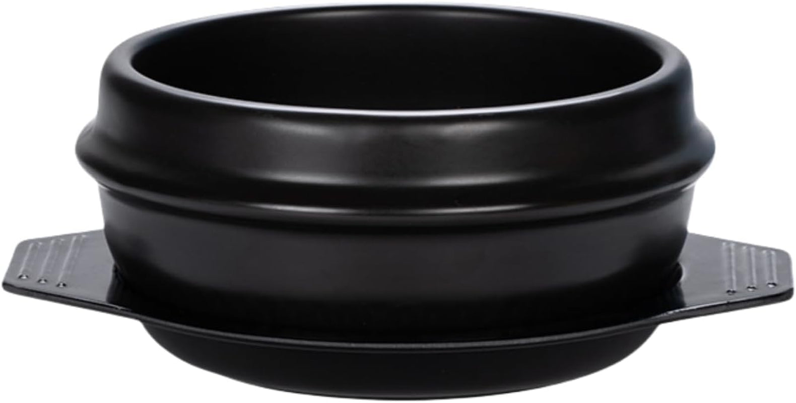 Dolsot Bibimbap Earthenware Stone Bowl, Korean Cooking Soup Ceramic Pot, Donabe Pot for Ttukbaegi and Korean Stew with Tray 800Ml / 27Oz