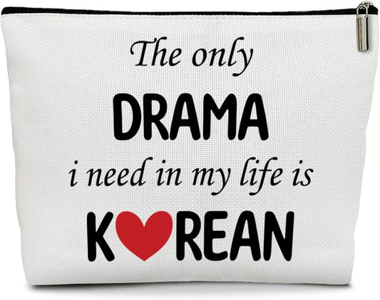 Korean Drama Makeup Bag, Korean Drama Fans Gifts for Women, Birthday Cosmetic Bag for Zipper