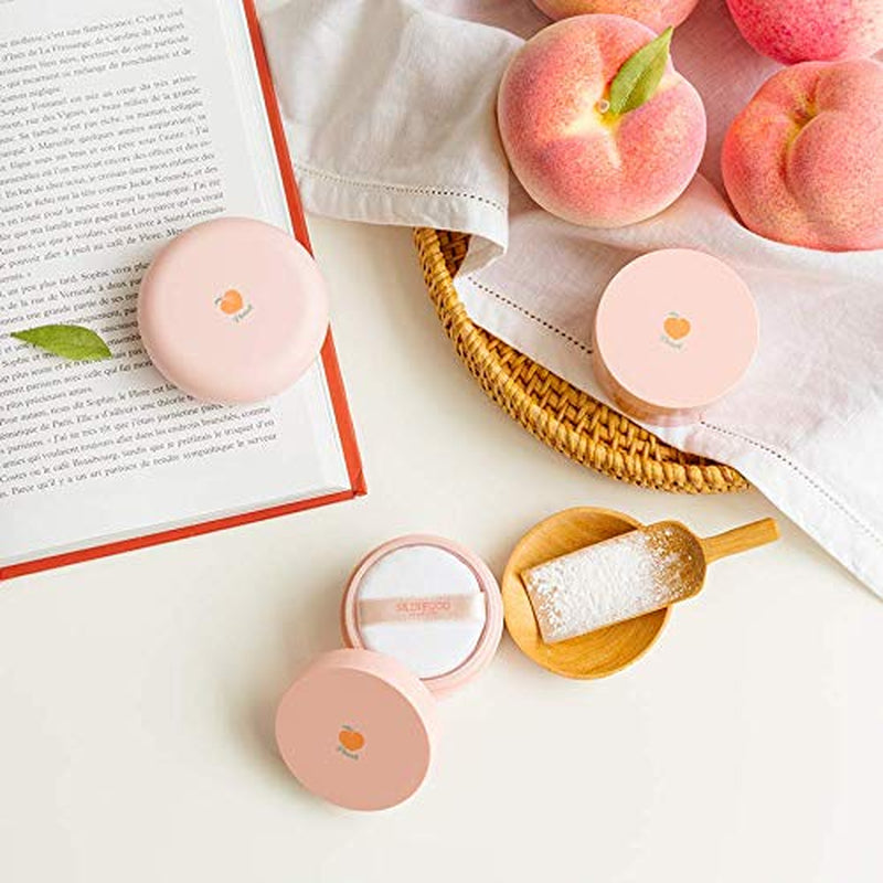 SKINFOOD Peach Cotton Multi Finish Powder 15G - Peach Extract & Calamin Powder Contained Sebum Control Silky Powder for Oily Skin, Sweet Peach Scent with Baby Skin