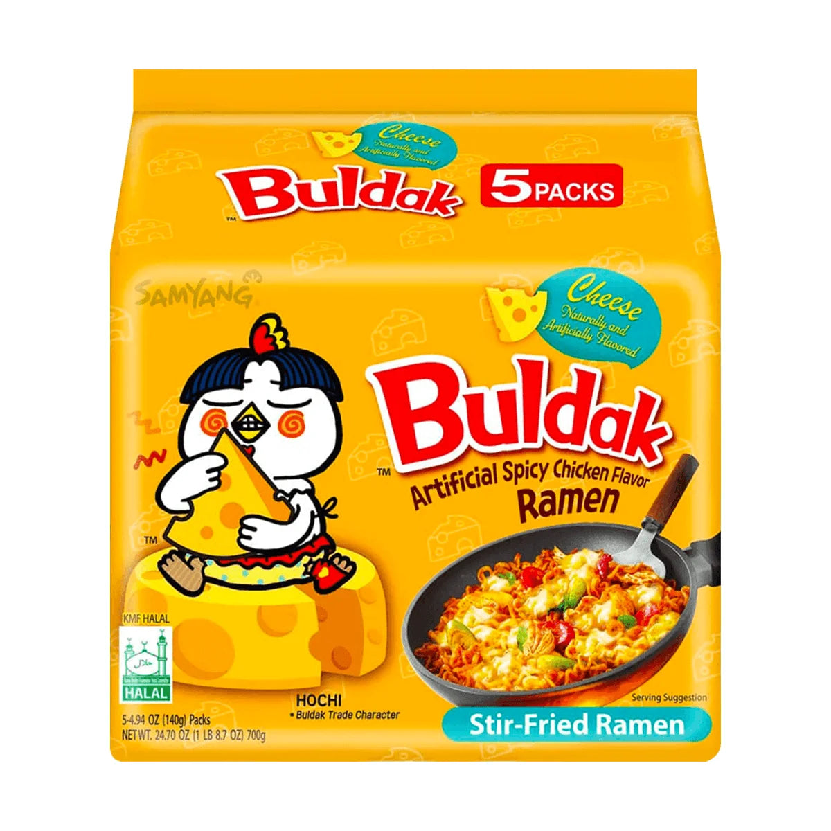 [2Sets 30Pieces]Korean Buldak Noodles Stir-Fried Ramen - Habanero Lime, Carbonara, Cheese Flavor, 72.25oz*2Sets, 30Pieces