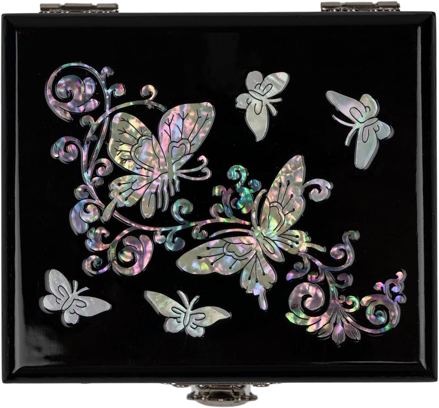 Mother of Pearl Butterfly Small Jewelry Box - Handmade Korean Art | Gifts for Her | Perfect for Women, Mom, Wife, Girlfriend, Best Friend, BFF