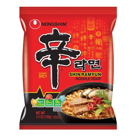 Shin Ramyun Spicy Beef Ramen Noodle Soup Pack, 4.02Oz X 10 Count, Shelf-Stable