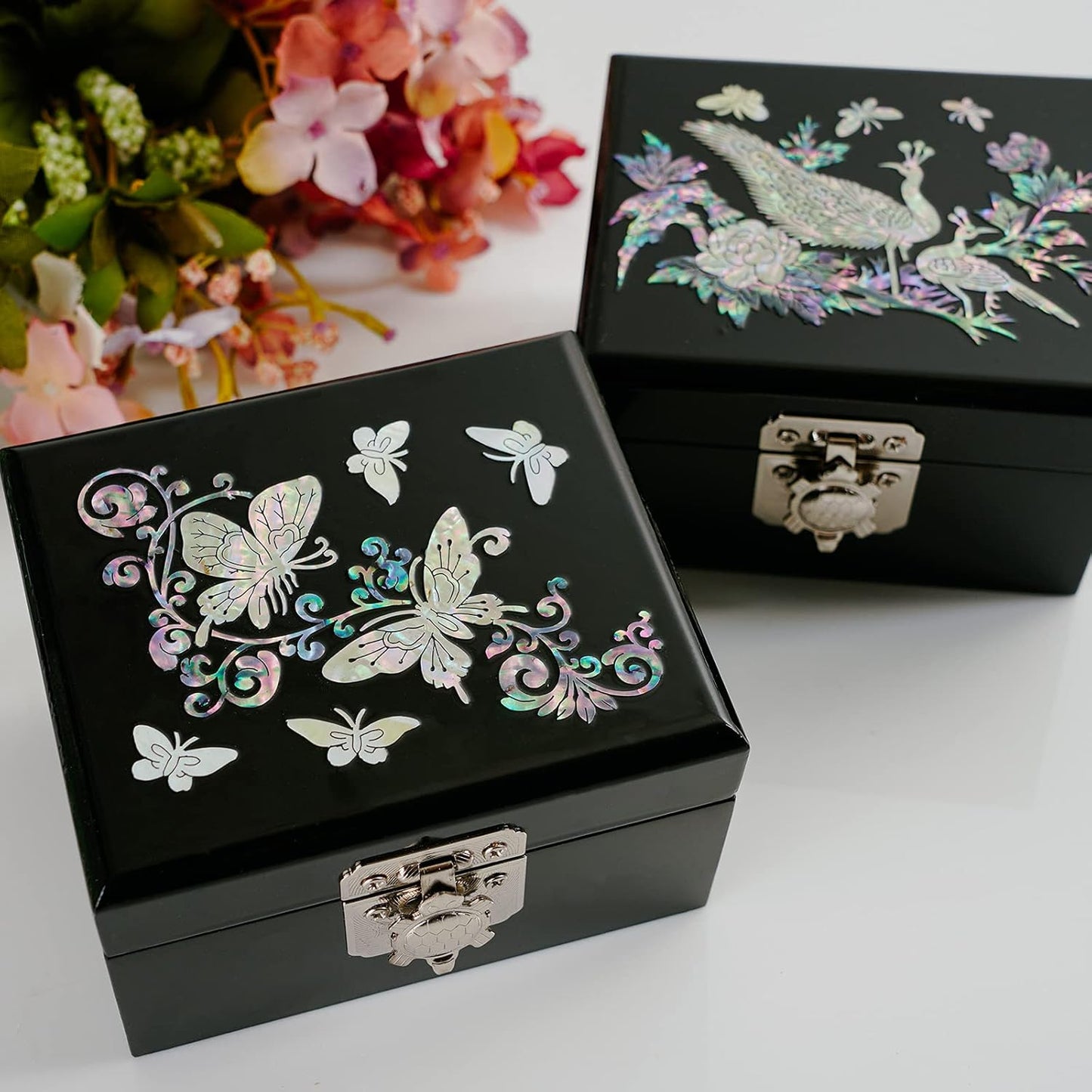 Mother of Pearl Butterfly Small Jewelry Box - Handmade Korean Art | Gifts for Her | Perfect for Women, Mom, Wife, Girlfriend, Best Friend, BFF